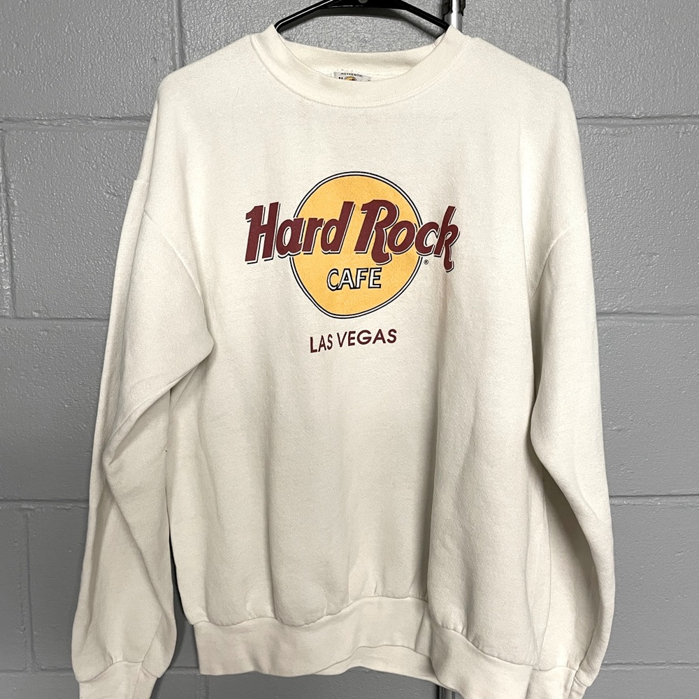Vintage White Las Vegas Hard Rock Cafe Crew Neck